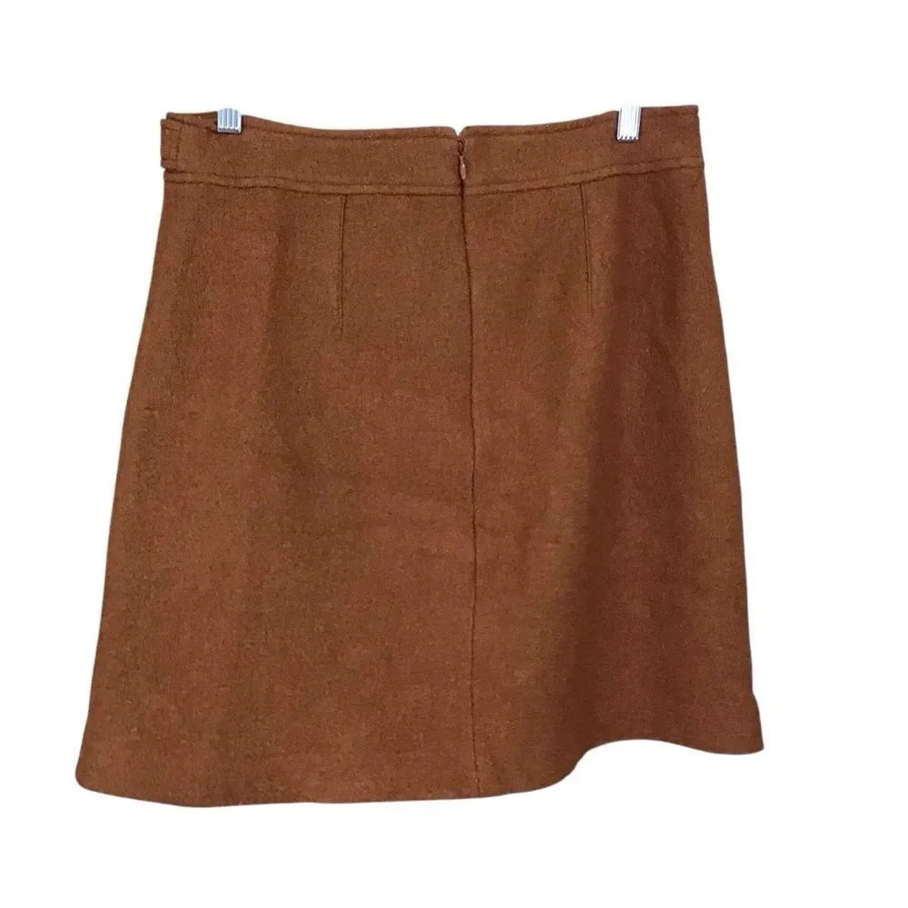 Ann Taylor‎ LOFT Skirt Lined Wool Blend Rust Mini 8T NWT